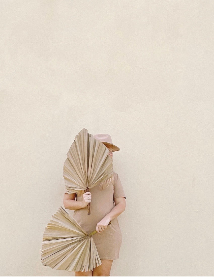 Includes 3 Palms: 12"W X 17"L Medium BEIGE Neutral Dried Palm Leaf | Palm Fan | Tropical Decor | DIY Floral Arrangements | Home | Party | Wedding | Boho Decor | Free Ships Flat, Ready to Use! 3 PCS