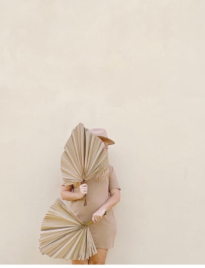 Includes 3 Palms: 12"W X 17"L Medium BEIGE Neutral Dried Palm Leaf | Palm Fan | Tropical Decor | DIY Floral Arrangements | Home | Party | Wedding | Boho Decor | Free Ships Flat, Ready to Use! 3 PCS