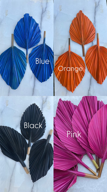 NEW! Moss Green Hand-Painted Palm Leaves Set of 3 Piece Tropical Dried Leaves for Decorations Organic Natural Wedding Backdrops & Photoshoot