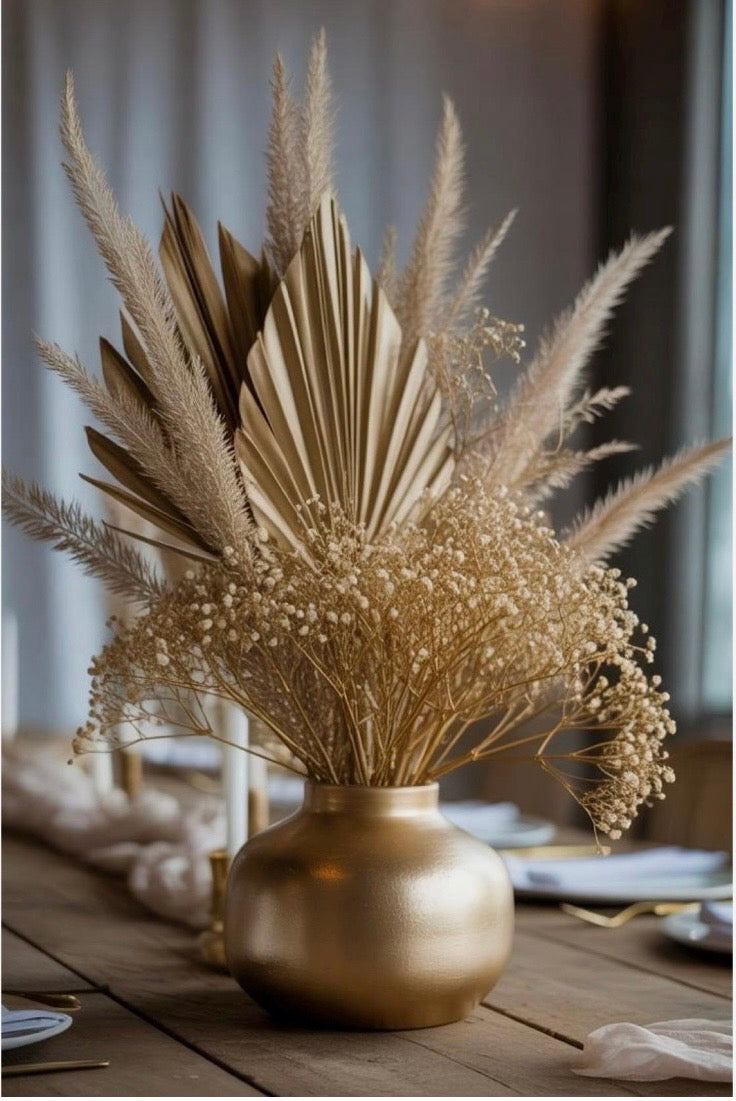 Includes 3 Palms: 12"W X 17"L Medium BEIGE Neutral Dried Palm Leaf | Palm Fan | Tropical Decor | DIY Floral Arrangements | Home | Party | Wedding | Boho Decor | Free Ships Flat, Ready to Use! 3 PCS
