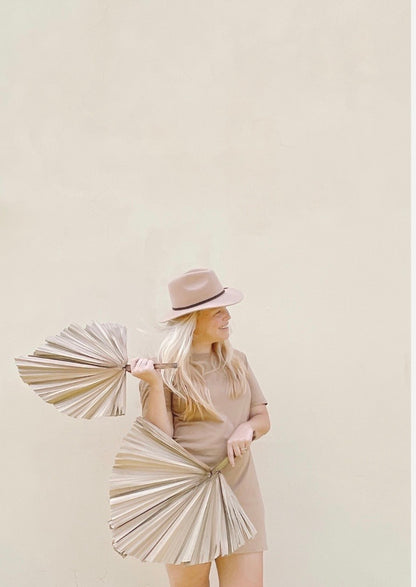 Includes 3 Palms: 12"W X 17"L Medium BEIGE Neutral Dried Palm Leaf | Palm Fan | Tropical Decor | DIY Floral Arrangements | Home | Party | Wedding | Boho Decor | Free Ships Flat, Ready to Use! 3 PCS