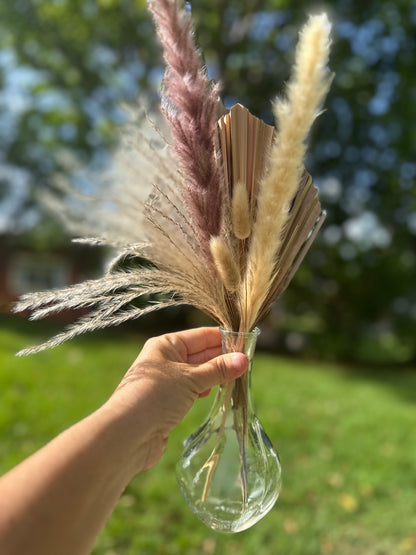 Mini Pampass Grass & Palm Bouquet Bundle + FREE Vase + FREE Shipping