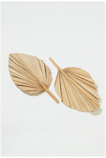 Includes 3 Palms: 12"W X 17"L Medium BEIGE Neutral Dried Palm Leaf | Palm Fan | Tropical Decor | DIY Floral Arrangements | Home | Party | Wedding | Boho Decor | Free Ships Flat, Ready to Use! 3 PCS
