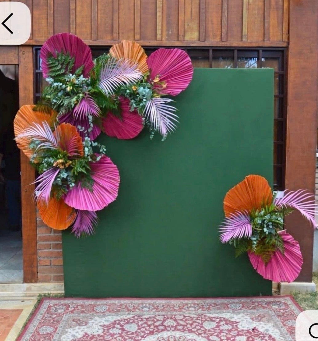 Includes 3 Palms: 12"W X 17"L Medium PINK Dried Palm Leaf | Palm Fan | Tropical Decor | DIY Floral Arrangements | Home | Party | Wedding | Boho Decor | Free Ships Flat, Ready to Use! 3 PCS