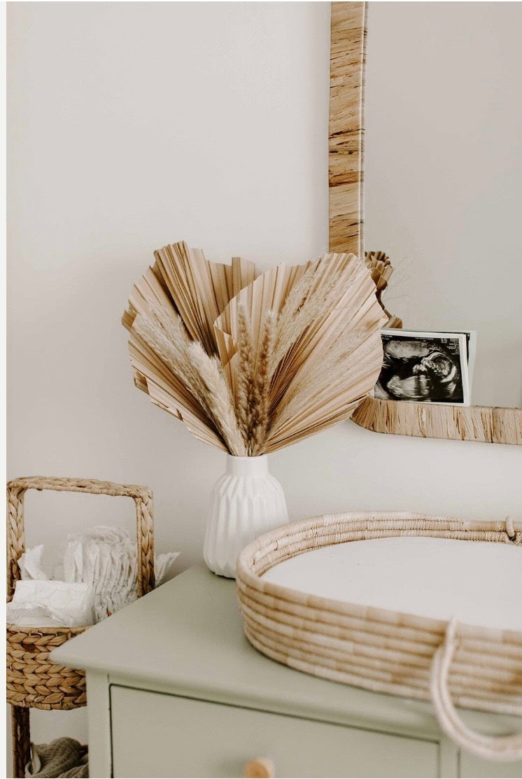 Includes 3 Palms: 12"W X 17"L Medium BEIGE Neutral Dried Palm Leaf | Palm Fan | Tropical Decor | DIY Floral Arrangements | Home | Party | Wedding | Boho Decor | Free Ships Flat, Ready to Use! 3 PCS