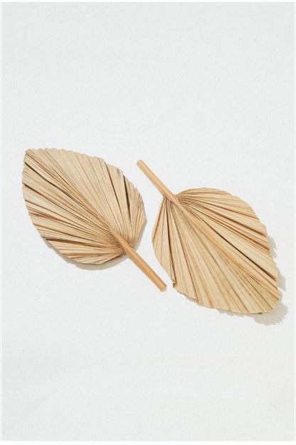 Includes 3 Palms: 12"W X 17"L Medium BEIGE Neutral Dried Palm Leaf | Palm Fan | Tropical Decor | DIY Floral Arrangements | Home | Party | Wedding | Boho Decor | Free Ships Flat, Ready to Use! 3 PCS