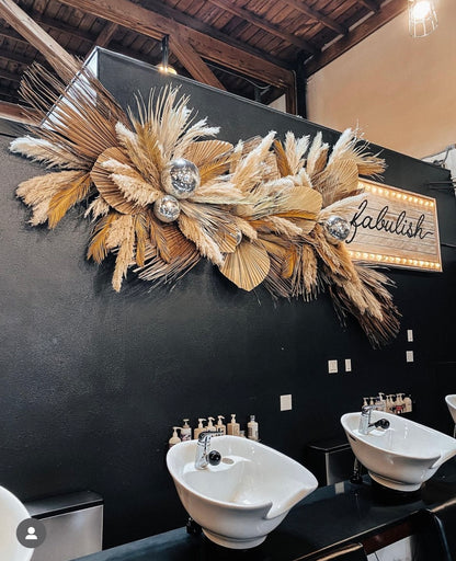 3ft. JUMBO Palm Leaf, Wispy-Ended Dried Palm Leaves, Beige Palm, Natural Sun-Dried Palm Leaf, 🌿 Luxe Dried Palm Leaves – Natural Minimalist Statement Décor